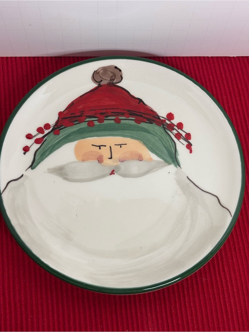 Curtrer Old St. Nick Plate- Red & Green. Made in Italy